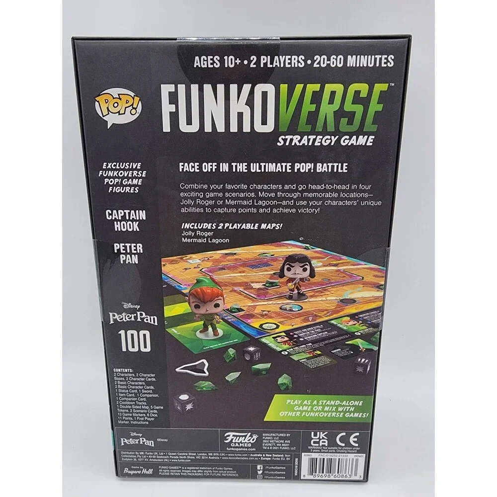 FunkoVerse Disney Peter Pan Strategy Game 2 Player NEW Sealed Funko Pop Game